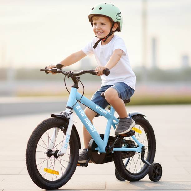 R for Rabbit Vroom Bicycle for Kids 16'' Cycle for 4-7 Years | Training Wheels| 90% Installed 16 T (inch) Road Cycle