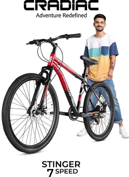 CRADIAC STINGER 7 SPEED|FRONT SUSPENSION FORK|DUAL DISC BRAKE|shimano gears 27.5 T (inch) Mountain Cycle