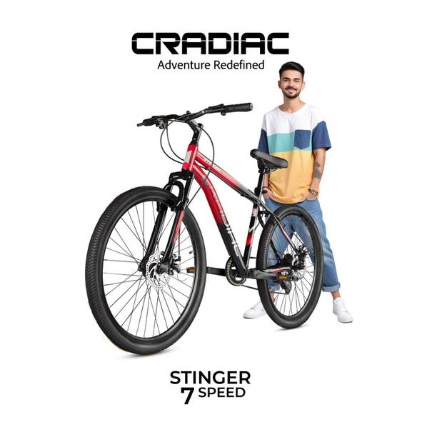 CRADIAC STINGER 7 SPEED|FRONT SUSPENSION FORK|DUAL DISC BRAKE|shimano gears 27.5 T (inch) Mountain Cycle