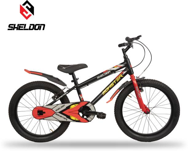 Sheldon Monster Mini Wonder 20T for 5-12 Year Bikes/Bicycle/ V-Brakes Unisex Kids(Black) 20 T Road Cycle