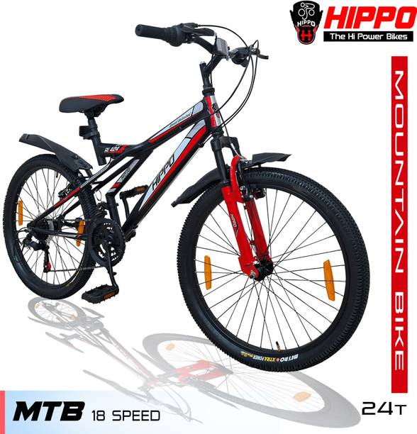 HippoBikes Mojo Shock Absorbing Multi-Speed Front Suspension with Power Brakes 24 T (inch) Mountain Cycle