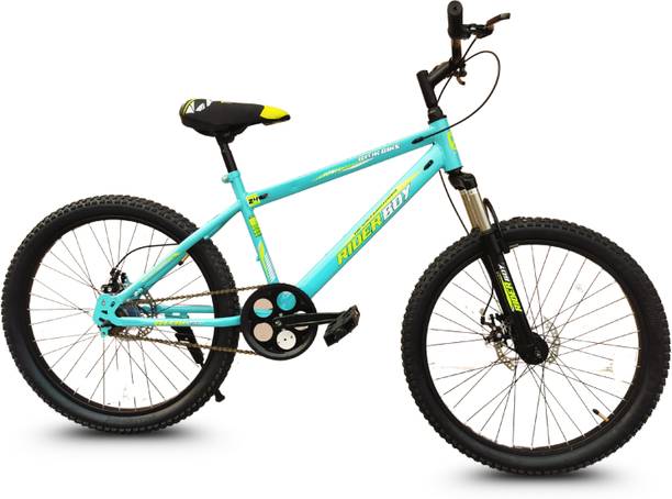 RIDERBOY SPIKE 24T MTB Cycle for Boys With Dual Disk Brakes 85% Pre Fitted Stylish Design 24 T (inch) Mountain Cycle