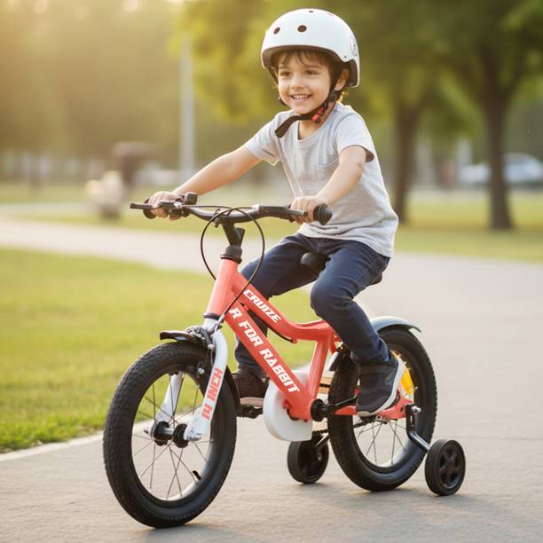R for Rabbit Cruize Bicycle for Kids 16'' Cycle for 4-7 Years, Training Wheels| 90% Assembled 16 T (inch) Road Cycle