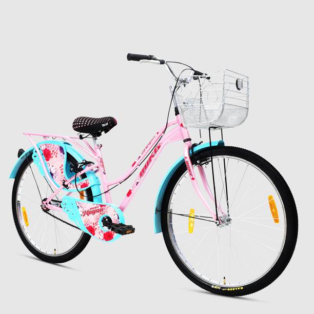 Buke MAGNA 26T Cyclefor Girls & Women with Carrier and Front Basket & Side Dash Guard 26 T (inch) Road Cycle