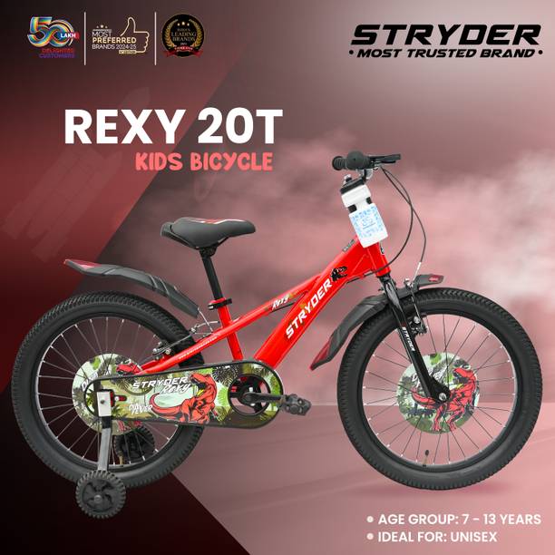 STRYDER Rexy Kids Cycle with Training Wheels | Safe & Fun Ride for Young Riders 20 T (inch) BMX Cycle