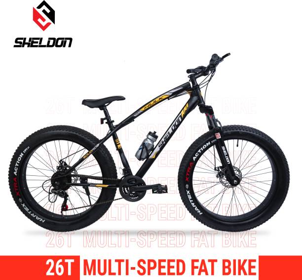Sheldon HULK 26T Fat Bike Unisex Bikes 18Inch Durable Frame with Disk Brakes Stylish 26 T Fat Tyre Cycle