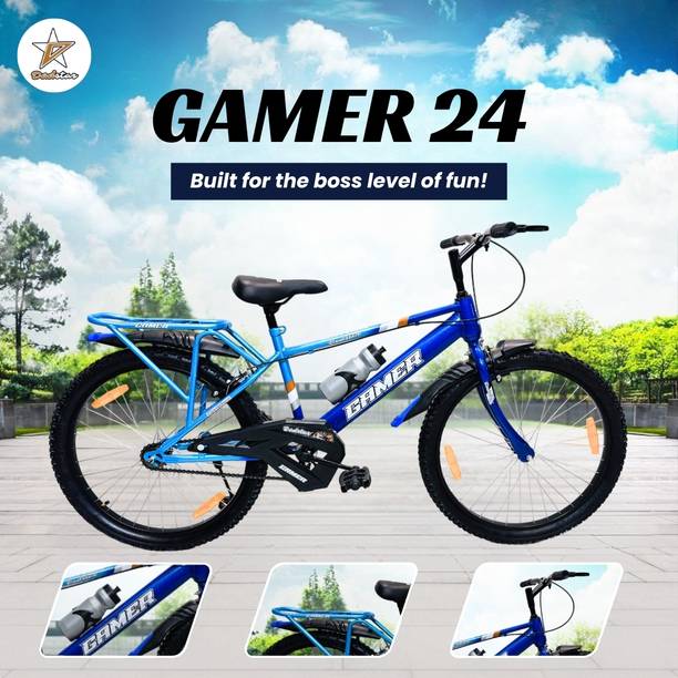 DADSTAR GAMER 24T CYCLE FOR AGE 9-12 YEARS 24INCH BICYCLE FOR 5.5FT HEIGHT SINGLE SPEED 24 T (inch) BMX Cycle