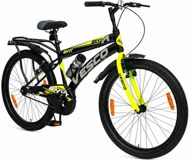 VESCO Envy 24T Cycle for Boys 8–12 Years | Inbuilt Carrier | Full Chain Cover 24 T (inch) Road Cycle
