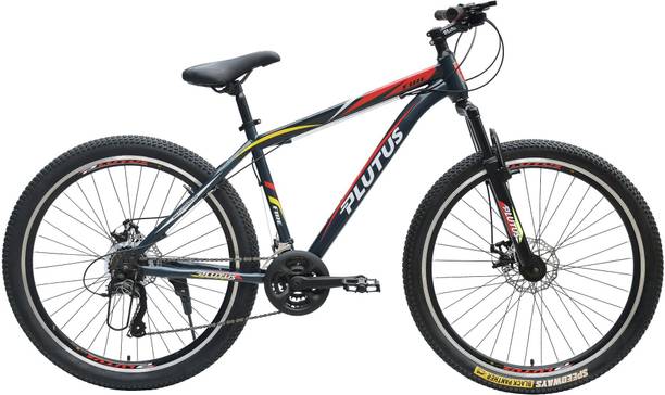 PLUTUS Fire MTB Cycle Age-12+ with Dual Disc Brake, Multi Speed (Grey-Red) 29 T (inch) Mountain Cycle