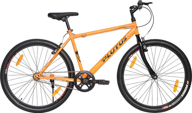 PLUTUS Sleek Road Bike for Adults (12 Yrs) with V-Brake Single Speed (Orange) 26 T (inch) Hybrid Cycle/City Bike