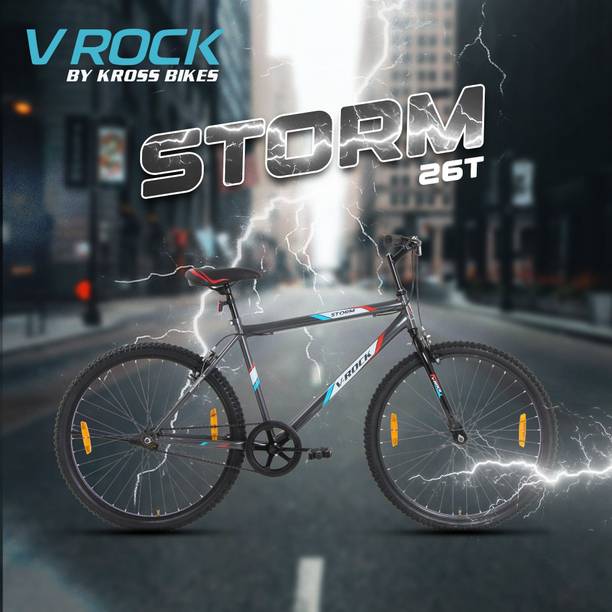 Vrock Storm 26T, Single Speed Mountain Bike, Steel Frame, Rigid Fork, Caliper Brakes 26 T (inch) Mountain Cycle