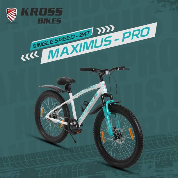 Kross Maximus Pro Mountain Bike – Matte White, Single Speed | Double Disc 24 T (inch) Mountain Cycle
