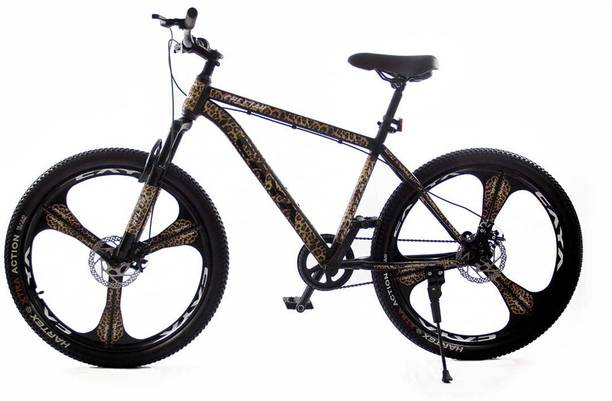 CAYA 26" Cheetah Skin/Fur Graphics Dual Disc, Magnesium Alloy Rims, Front Shocker 26 T हाइब्रिड साइकिल/सिटी बाइक