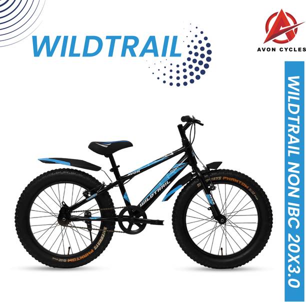 Avon Cycles WILDTRAIL 20T FAT Tire Kids Cycle Black & Blue With Vee Brakes 85% Prefitted 20 T (inch) Mountain Cycle