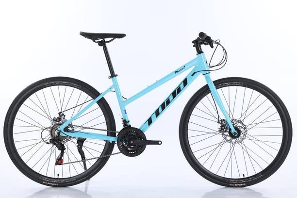 todd PHASE 2 | 6061 ALLOY FRAME | SHIMANO TOURNEY | 700c HYBRID BIKE | FLUFFY BLUE 26 T (inch) Hybrid Cycle/City Bike