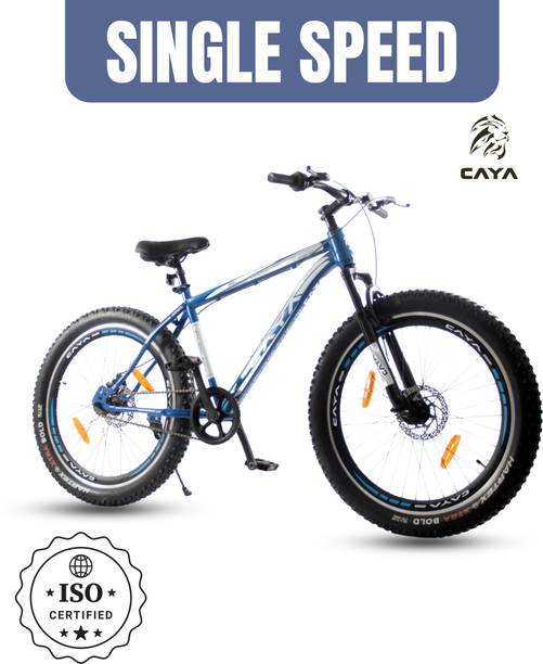 CAYA Fueled 24" Metallic Misano Blue Dual Disc, Double Wall Alloy Rims, Front Shocker 24 T BMX साइकिल