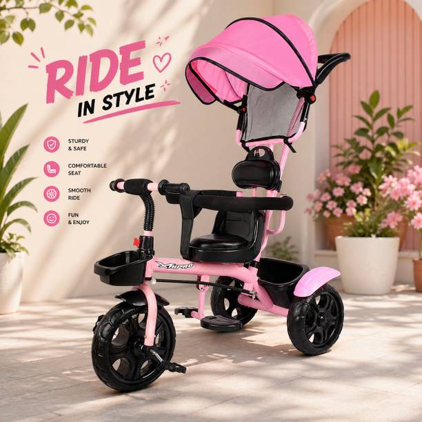 Xaipro PREMIUM NEW R-1 HOOD WITH BACK MUDGAURD TRICYCLE FOR 1 TO 3 YEAR KIDS TRICYCLE 10 T (inch) Balance Bike