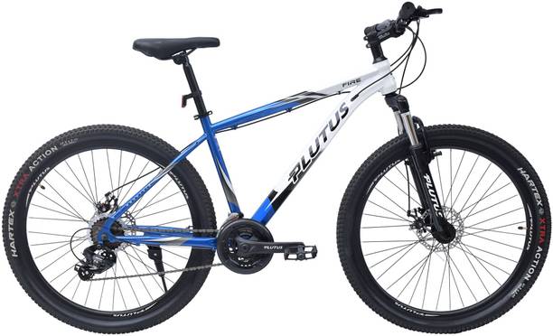 PLUTUS Fire Microshift Bike for Adults (12 Yrs) Dual Disc Brake, Multi Speed (Silver) 29 T (inch) Mountain Cycle