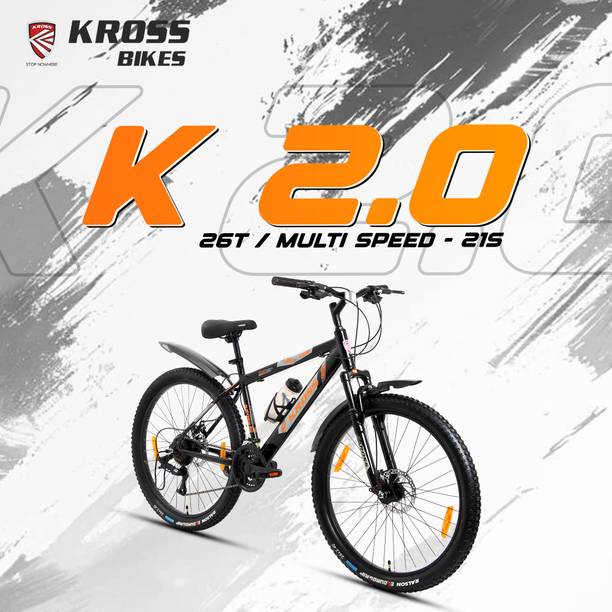 Kross K-2.0 26T 21-Speed MTB Bicycle with Dual Disc Brakes & Suspension 26 T (inch) Mountain Cycle