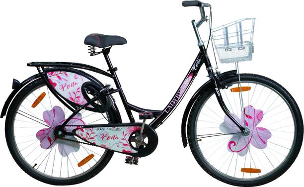 BSA LADYBIRD Evita 26T | 90% Assembled | Black Colour | Ideal for 13+ Years 26 T (inch) Hybrid Cycle/City Bike