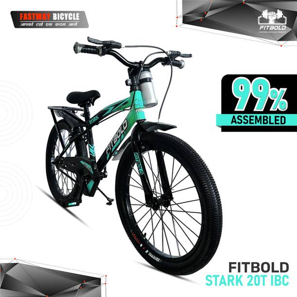 FITBOLD Stark IBC | 20T | Grey/Sea-Green | Age 5-8 Years | 99% Fitted | Ready to Ride 20 T (inch) BMX Cycle