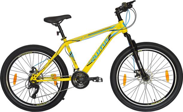 PLUTUS Fazer MTB Cycle Age-12+ with Dual Disc Brake, Multi Speed (Yellow) 26 T (inch) Mountain Cycle
