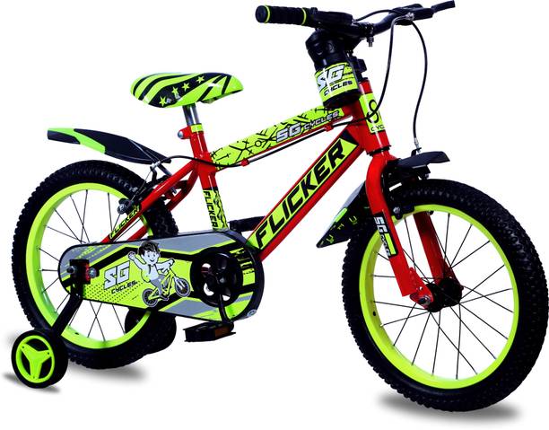 SG CYCLES Flicker Premium BMX Kids Cycle with Side Wheels for 3-5 Years (85% Assembled) 16 T (inch) BMX Cycle