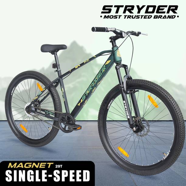 STRYDER 29" Magnet Single Speed Bicycle with Front Suspension & Disc Brake | 29 T (inch) Mountain Cycle