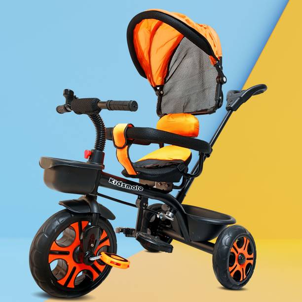 Kidsmate Champ 2.0 Tricycle: Featuring Canopy, Safety Guard Rail, Parental Control, 10 T (inch) Road Cycle