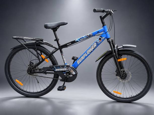 Sunflower EXPLORER Premium Mountain Bicycle 26T | Front Suspension | Disc Brake 28 T (inch) Hybrid Cycle/City Bike