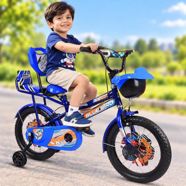 VK BIKES BICYCLE 16T ZOOM DOUBLE SEAT EDITION (BLUE) FOR 4 TO 6 YEAR KIDS BABY 16 T (inch) BMX Cycle