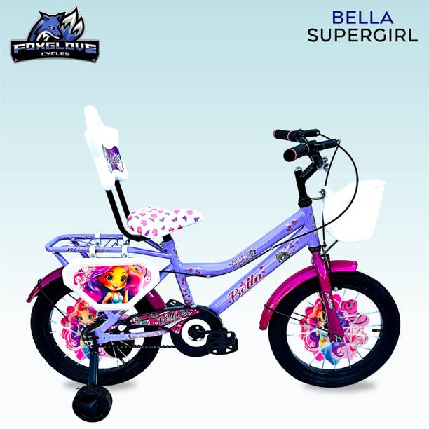 FOXGLOVE BELLA 16T VIOLET & PINK KIDS CYCLE IN DRESS GUARDS TYRE TUBE FOR AGE 5 TO 8 YRS 16 T (inch) Road Cycle