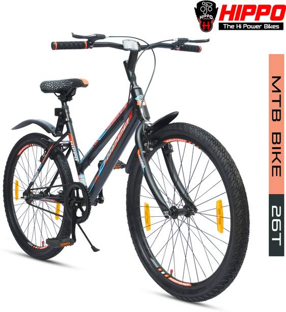 HippoBikes Rogger City Ride Single Speed Double Wall Alloy Rim MTB for Young Generation 26 T (inch) Mountain Cycle