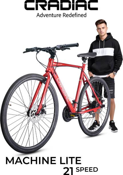 CRADIAC Machine Lite 21 Speed | Rigid Fork | 6061 Alloy | Dual DISC | Fully Fitted 700C T Hybrid Cycle/City Bike