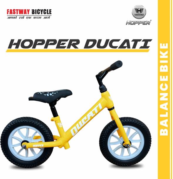 Fastway Bicycle Hopper Balance Bike 12T Kids | Yellow | Age 2-4 Years | 99% Assembled | 12 T (inch) Utility Bike