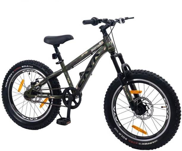 CAYA WARRIOR 20" Army Green Dual Disc Brake, Double Alloy Rims & Front Shocker 20 T (inch) Fat Tyre Cycle