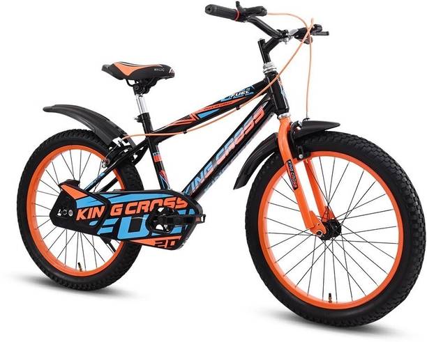 KINGCROSS FUEL BMX BLACK ORANGE CYCLE FOR KIDS FOR 4 - 6 Years 20 T BMX Cycle