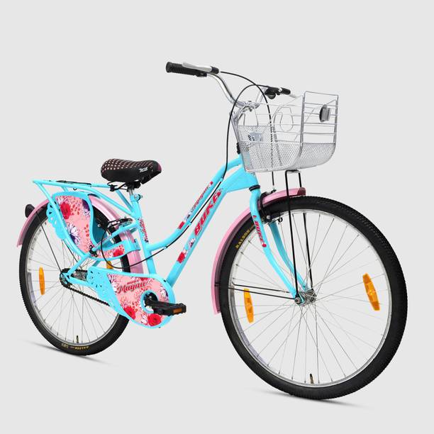 Buke MAGNA 26T Cyclefor Girls & Women with Carrier and Front Basket & Side Dash Guard 26 T (inch) Road Cycle