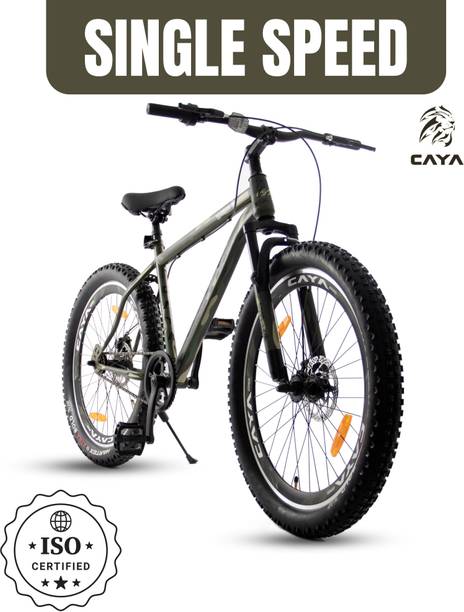 CAYA WARRIOR 26" Army Green Dual Disc, Triple Alloy Rims, Shocker 26 T (inch) Fat Tyre Cycle