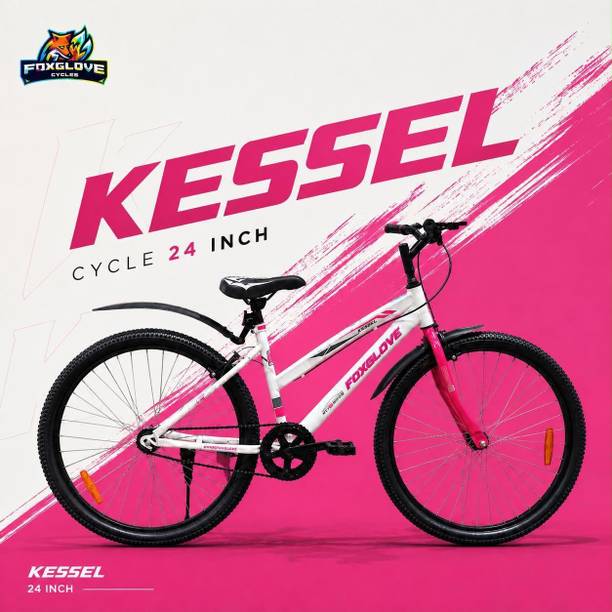 FOXGLOVE KESSEL 24 INCH WHITE TYRE TUBE UNISEX CYCLE FOR KIDS AGE 8 TO 15 YRS 90% FITTED 24 T (inch) Road Cycle