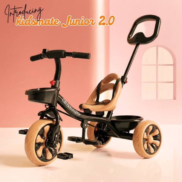 Kidsmate Junior 2.0 Tricycle for Kids with Parental Control, Storage Basket, Cushion Seat 10 T (inch) Road Cycle