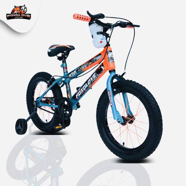 FOXGLOVE GTA edition 16 INCH BICYCLE IN FANCY COLOUR SPOKES FOR KIDS AGE 4 TO 8 YRS 16 T (inch) Fat Tyre Cycle