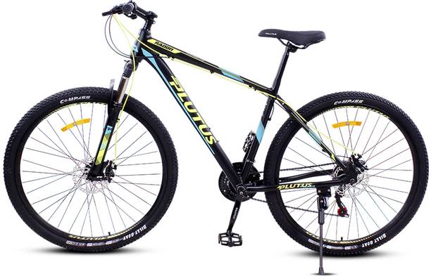 PLUTUS Radon Alloy MTB Cycle Age-12+ with Dual Disc Brake, Multi Speed (Yellow) 29 T (inch) Mountain Cycle