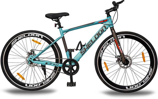 Sheldon C 7.0 Hybrid Cycle for Unisex above 13 Years with Dual Disc Brake Sea-Green 700C T (inch) Hybrid Cycle/City Bike