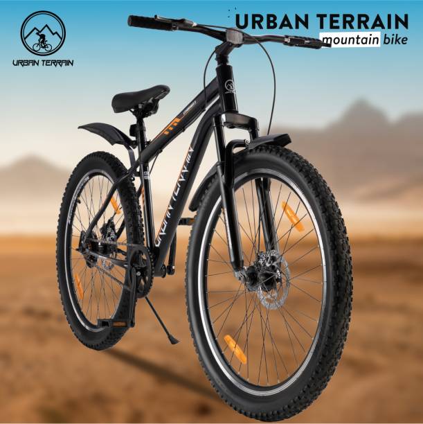 Urban Terrain Bolt Cycles for Men with Front Suspension & Dual Disc Brake MTB Bike UT5001S27.5 27.5 T Road Cycle