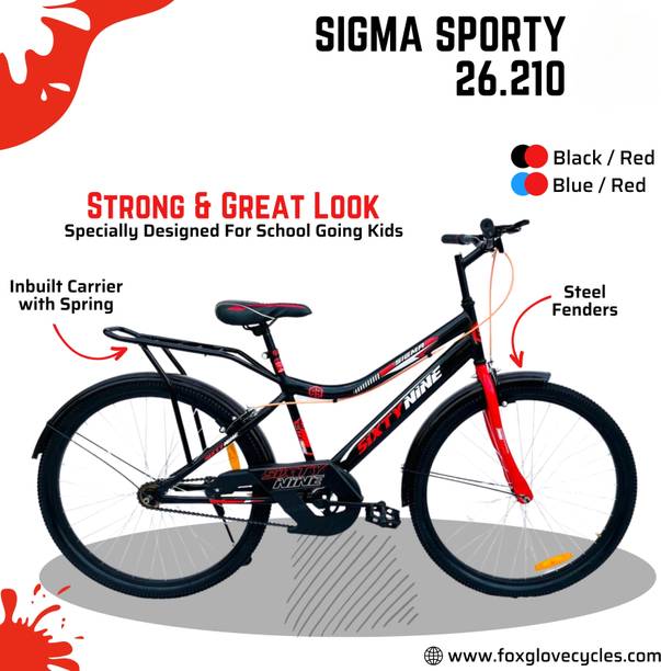 FOXGLOVE SIXTY NINE 26 INCH IBC GLOSSY BLACK FRAME TYRE TUBE FOR 8 PLUS AGE 90 % FITTED 26 T रोड साइकिल