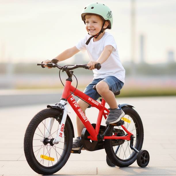 R for Rabbit Vroom Bicycle for Kids 16'' for 4-7 Years | Training Wheels| 90% Installed 16 T (inch) Road Cycle