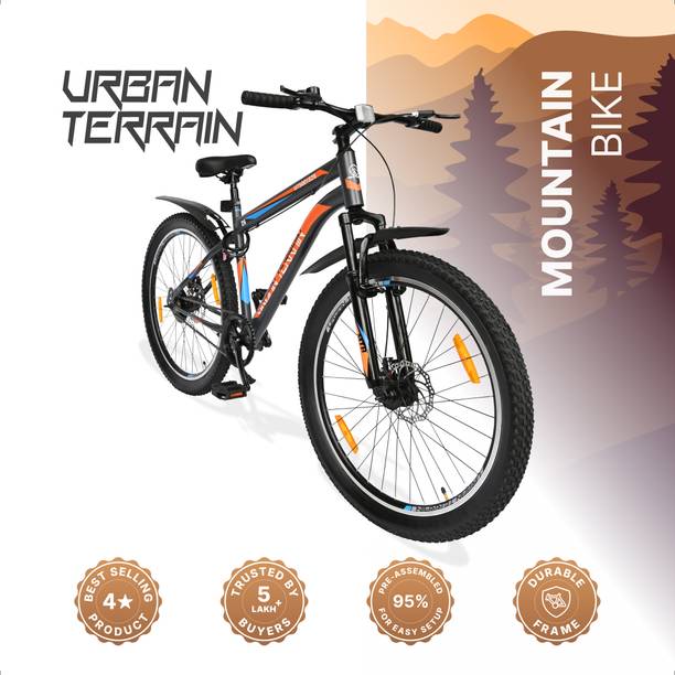 Urban Terrain Bolt Cycles for Men Comes with Dual Disc Brake,Bell & Lock MTB UT5001S26ACC 26 T (inch) Road Cycle