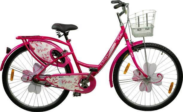 BSA LADYBIRD Evita 26T | 90% Assembled | Pink Colour | Ideal for 13+ Years 26 T (inch) Hybrid Cycle/City Bike