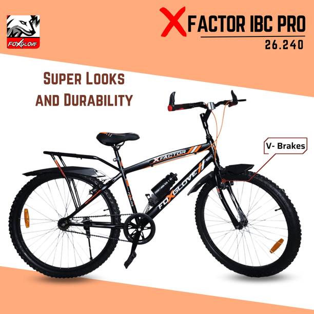 FOXGLOVE X FACTOR 26 INCH IBC PRO F/ORANGE & BLACK TYRE TUBE FOR HEIGHT 4.5 FT TO 6 FT 26 T (inch) Road Cycle